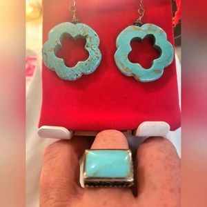 Turquoise Earring & Ring Set Pre Loved